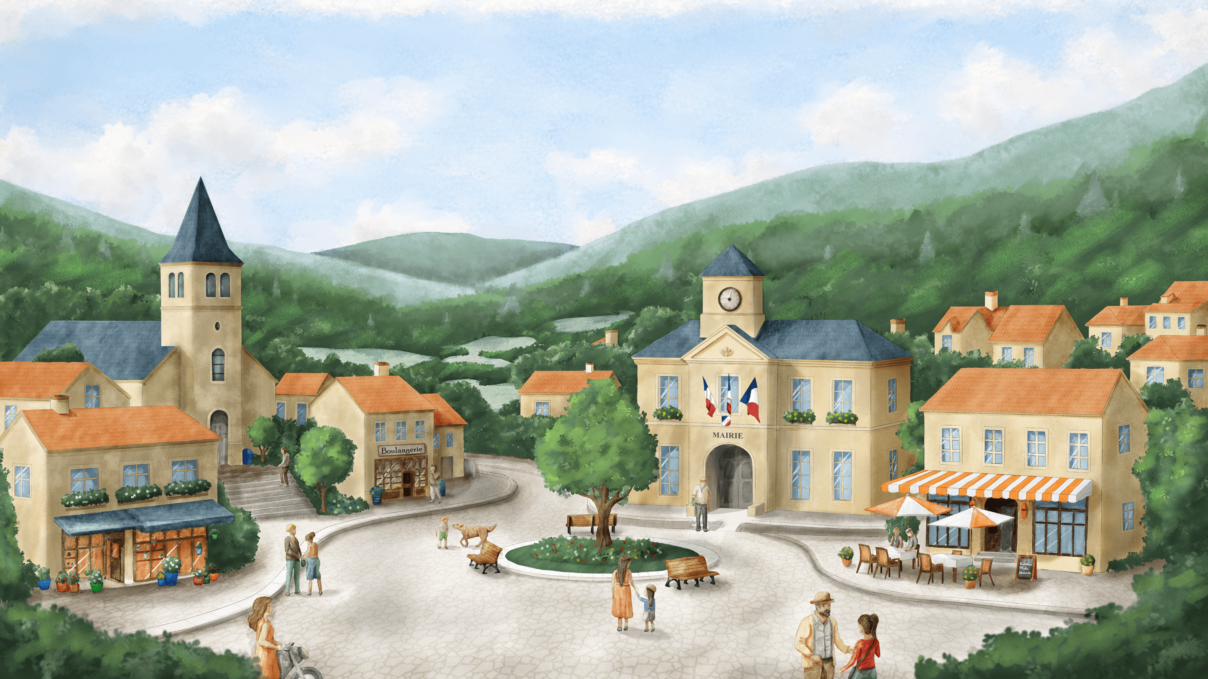 Vie locale et commerces dans une commune